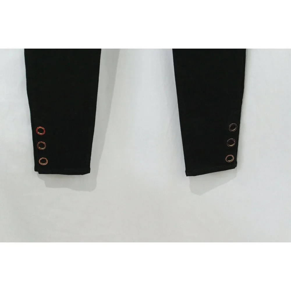 NWT LOFT Womens Black Embellished Skinny Jeans 4 - Picture 3 of 7